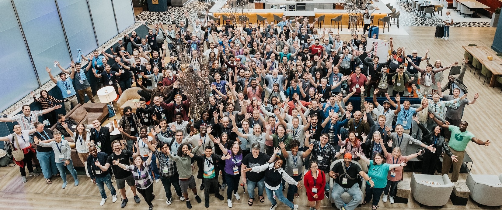 Group photo of attendees at DjangoCon US 2025