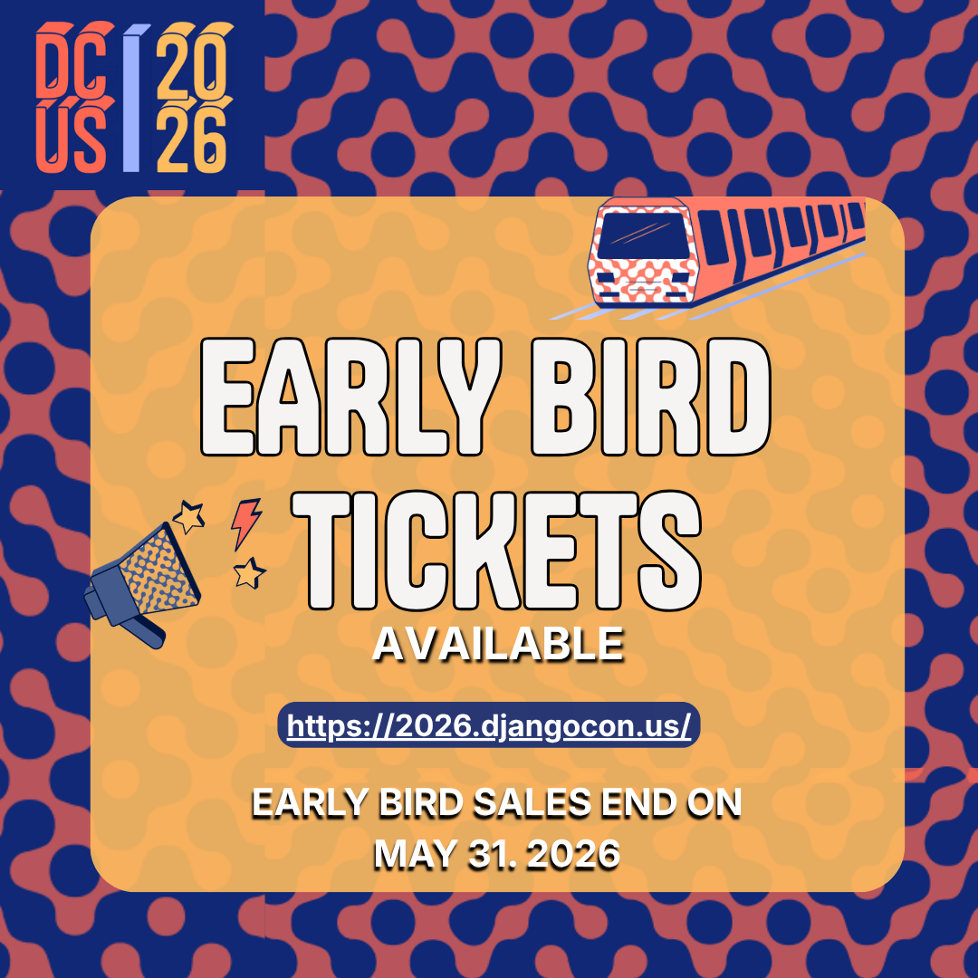 Early bird tickets poster with a link saying sales end on May 31st 2026